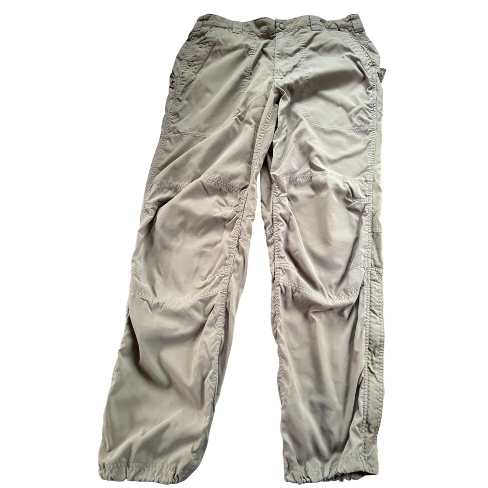 LL Bean Mens Nylon Hiking Pants Sage Green Articulated Knee 0DUH1 L-REG 35x31
